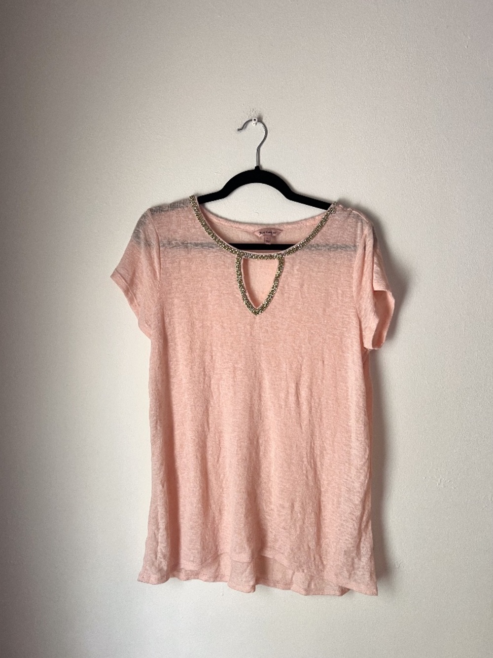 Juicy Couture Pink Embellished Keyhole Knit Top | Y2K Rhinestone Glam Coquette
